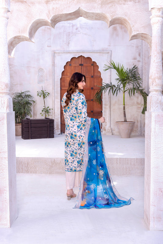 MALIKA - 3 PC UNSTITCHED