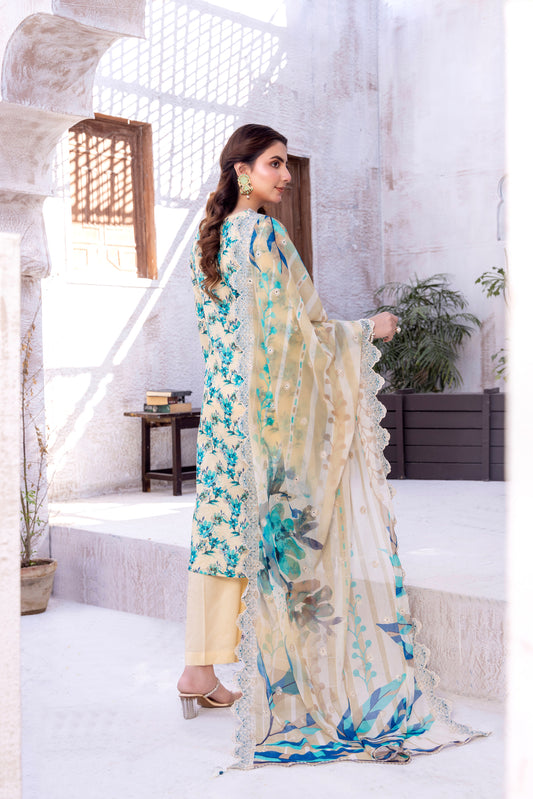 MALIKA - 3 PC UNSTITCHED