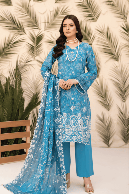 CHUNRI - 3 PC UNSTITCHED - elayaprints