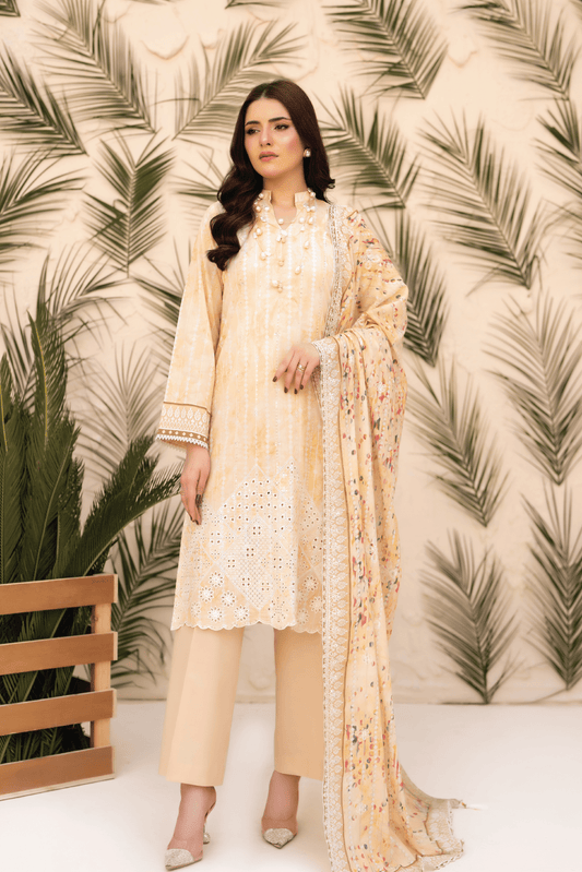 CHUNRI - 3 PC UNSTITCHED - elayaprints
