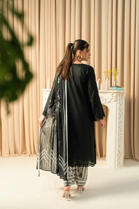NOIR - 3 PC UNSTITCHED - elayaprints
