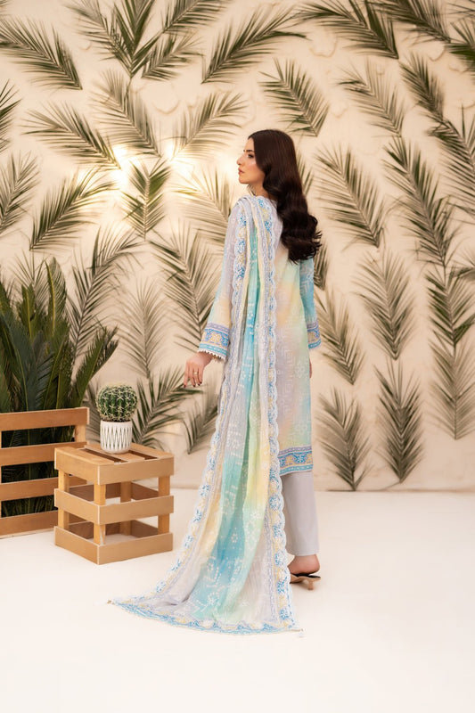 CHUNRI - 3 PC UNSTITCHED - elayaprints