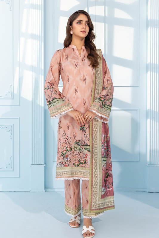 CORAL BLOOM - 3PC UNSTITCHED