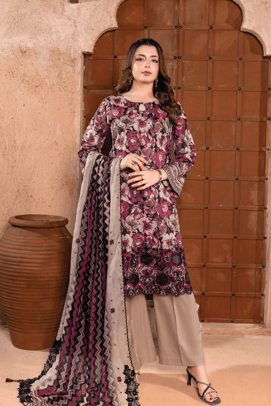 MEHVAR - 3 PC UNSTITCHED - elayaprints