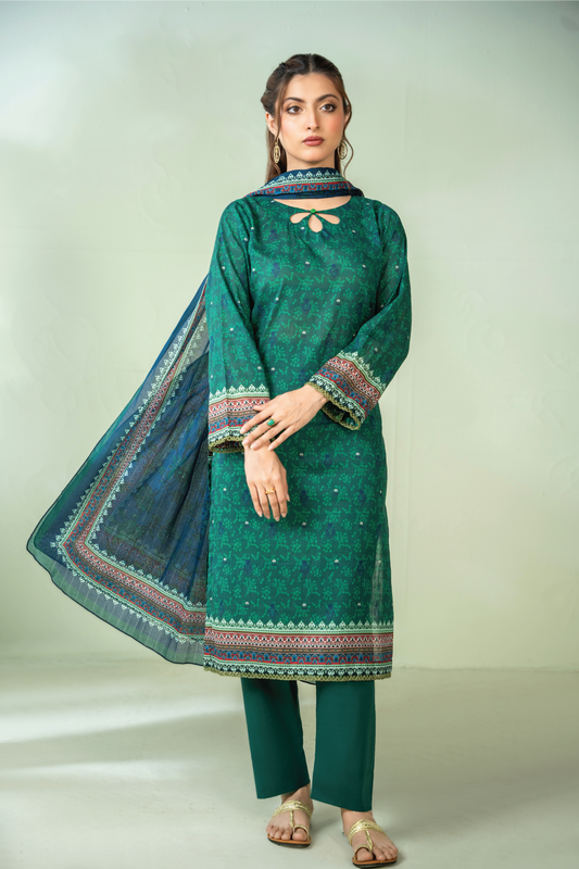 ZINNIA - 3 PC UNSTITCHED