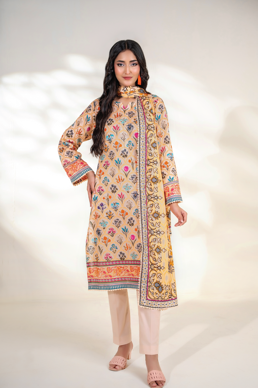 ZARA - 3PC UNSTITCHED