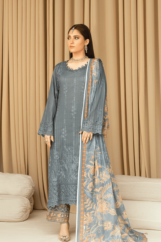 NOIR - 3 PC UNSTITCHED - elayaprints
