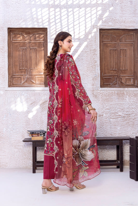 MALIKA - 3 PC UNSTITCHED