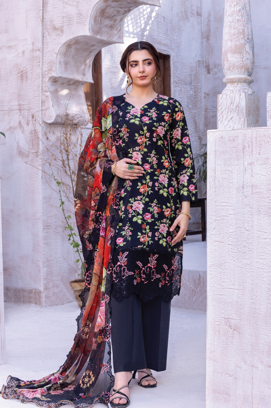 MALIKA - 3 PC UNSTITCHED