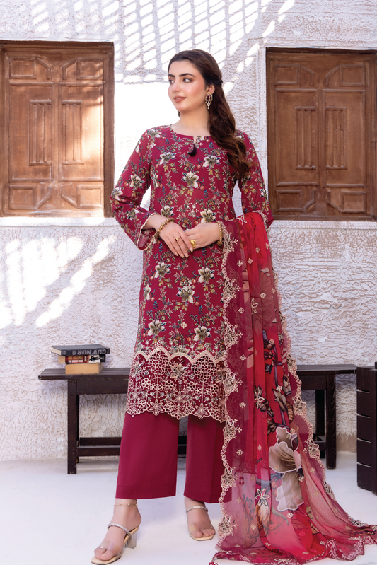 MALIKA - 3 PC UNSTITCHED