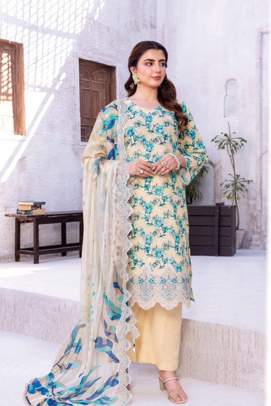 MALIKA - 3 PC UNSTITCHED