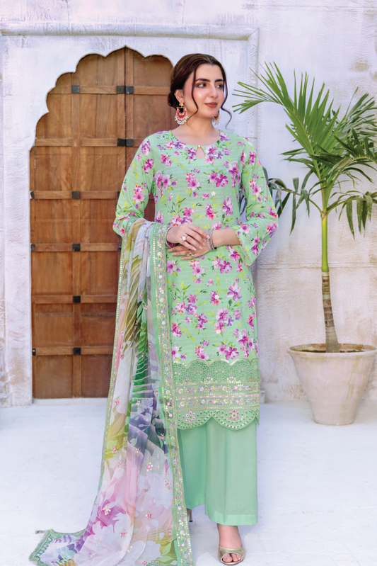 MALIKA - 3 PC UNSTITCHED