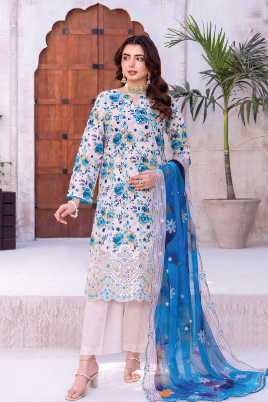 MALIKA - 3 PC UNSTITCHED