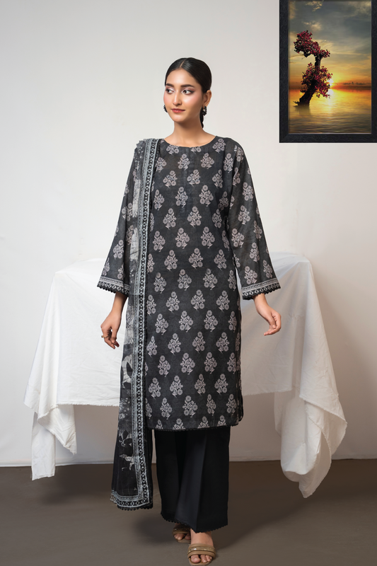BLACK VIOLA - 3PC UNSTITCHED